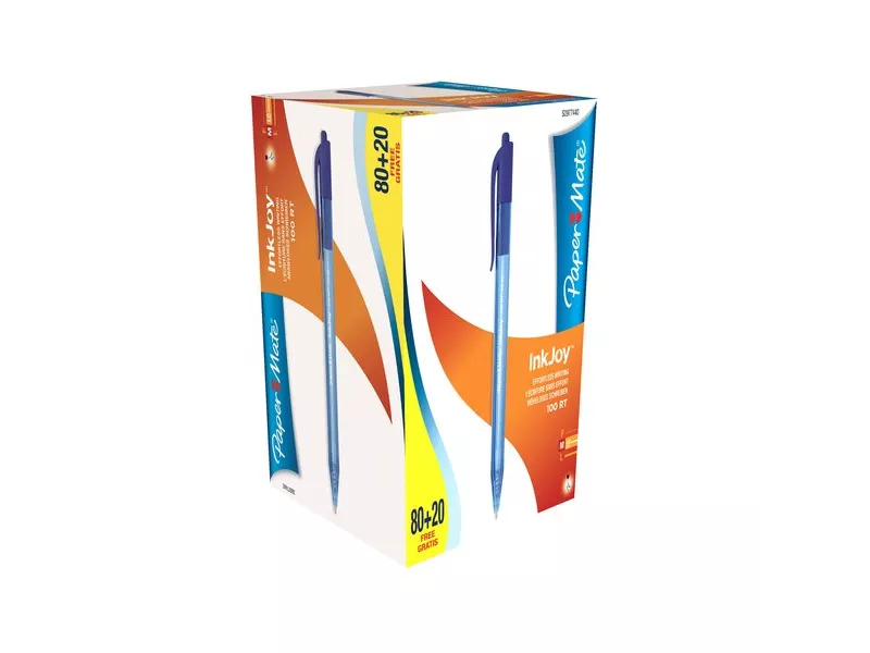 Penna a Sfera a Scatto Inkjoy 100 Paper Mate - 1 mm - S0977430 (Nero Conf. 80+20)