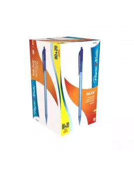 Penna a Sfera a Scatto Inkjoy 100 Paper Mate - 1 mm - S0977440 (Blu Conf. 80+20)