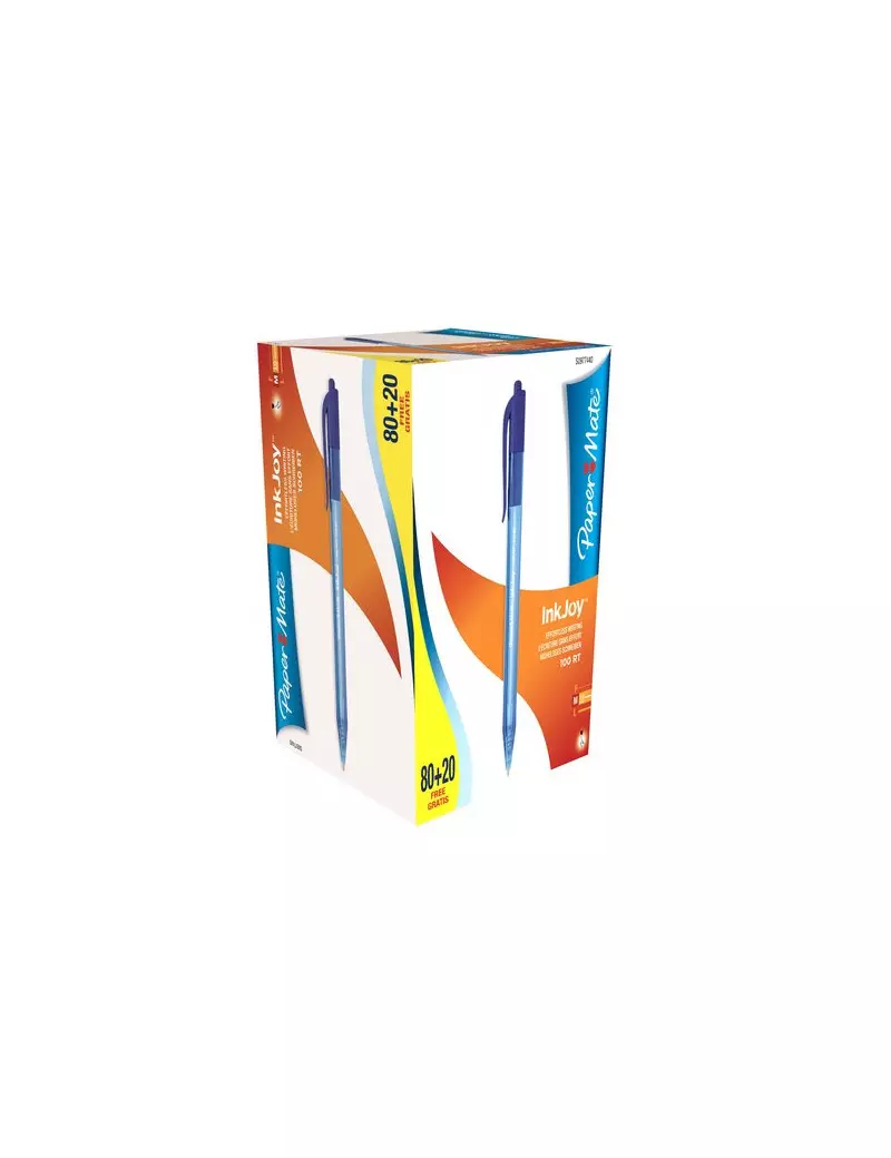 Penna a Sfera a Scatto Inkjoy 100 Paper Mate - 1 mm - S0977440 (Blu Conf. 80+20) Penna a Sfera a Scatto Inkjoy 100 Paper Mate - 1 mm - S0977440 (Blu Conf. 80+20)