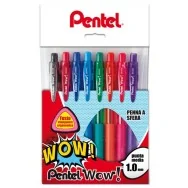Penna a Sfera a Scatto WOW Pentel - 1 mm - 0X12017 (Assortito Conf. 8)