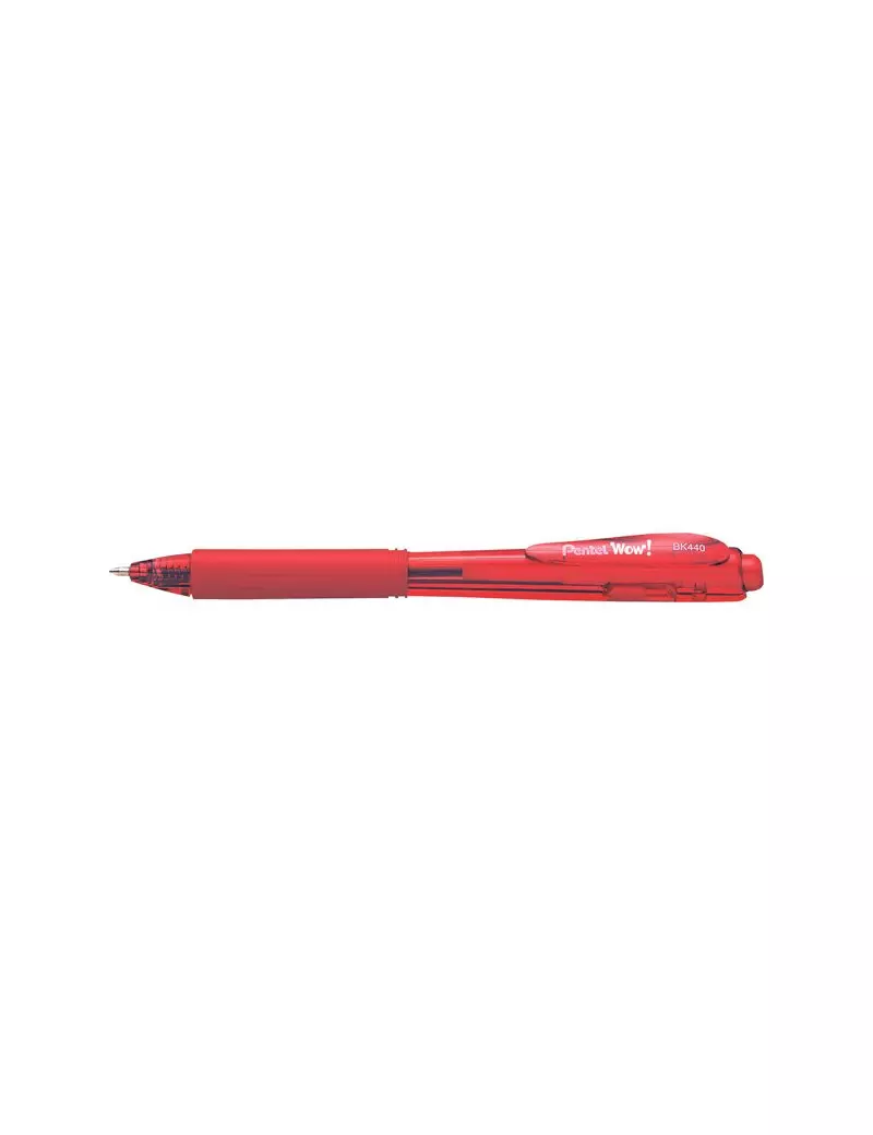 Penna a Sfera a Scatto Feel It WoW Pentel - 1 mm - BX440-BI (Rosso Conf. 12)