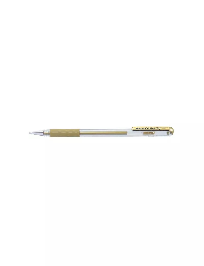 Penna Roller Gel Hybrid Grip K118 Pentel - 0,8 mm - K118-X (Oro Conf. 12) Penna Roller Gel Hybrid Grip K118 Pentel - 0,8 mm - K118-X (Oro Conf. 12)