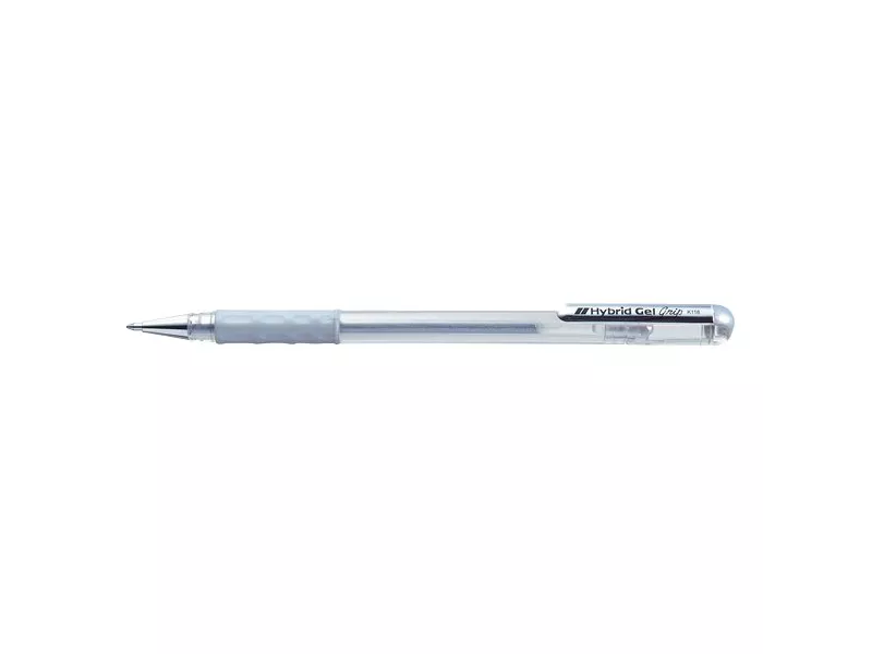 Penna Roller Gel Hybrid Grip K118 Pentel - 0,8 mm - K118-Z (Argento Conf. 12)