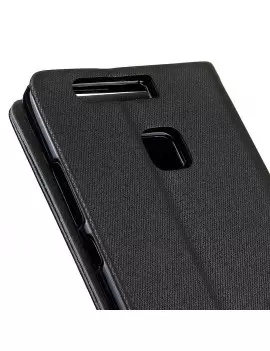 Cover Flip a Portafoglio in Ecopelle per Huawei Ascennd P9 (Nero)