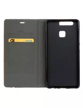 Cover Flip a Portafoglio in Ecopelle per Huawei Ascennd P9 (Nero)