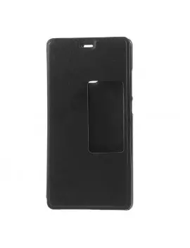 Cover Flip a Portafoglio Orizzontale S-View per Huawei Ascend P9 (Nero)