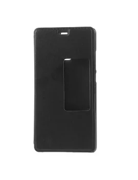 Cover Flip a Portafoglio Orizzontale S-View per Huawei Ascend P9 (Nero)
