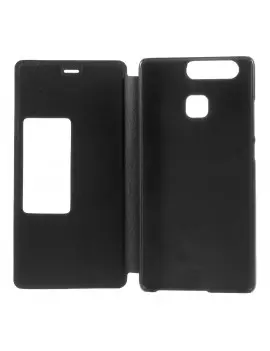 Cover Flip a Portafoglio Orizzontale S-View per Huawei Ascend P9 (Nero)