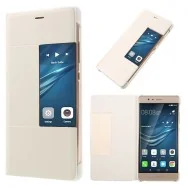 Cover Flip a Portafoglio Orizzontale S-View in Pelle per Huawei Ascend P9 (Bianco)