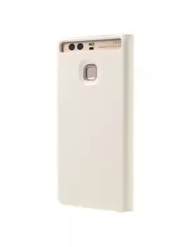 Cover Flip a Portafoglio Orizzontale S-View in Pelle per Huawei Ascend P9 (Bianco)