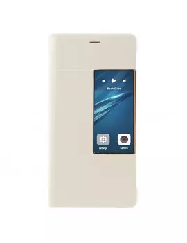Cover Flip a Portafoglio Orizzontale S-View in Pelle per Huawei Ascend P9 (Bianco)