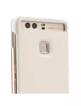 Cover Flip a Portafoglio Orizzontale S-View in Pelle per Huawei Ascend P9 (Bianco)