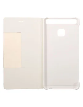 Cover Flip a Portafoglio Orizzontale S-View in Pelle per Huawei Ascend P9 (Bianco)