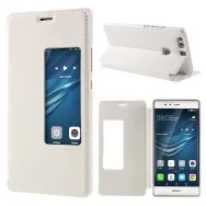Cover Flip a Portafoglio Orizzontale S-View in Pelle per Huawei Ascend P9 Plus (Bianco)