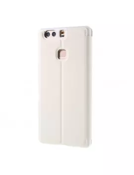 Cover Flip a Portafoglio Orizzontale S-View in Pelle per Huawei Ascend P9 Plus (Bianco)