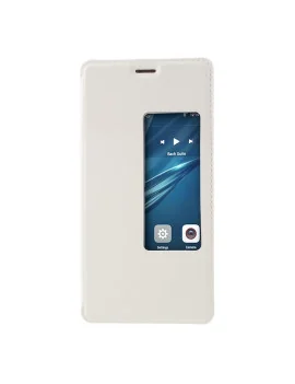 Cover Flip a Portafoglio Orizzontale S-View in Pelle per Huawei Ascend P9 Plus (Bianco)
