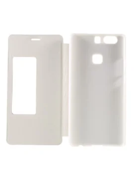Cover Flip a Portafoglio Orizzontale S-View in Pelle per Huawei Ascend P9 Plus (Bianco)