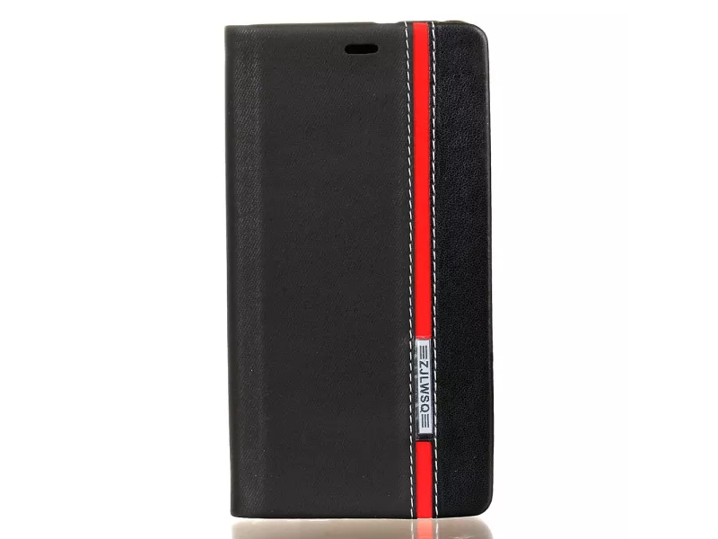 Cover Flip a Portafoglio Orizzontale in Ecopelle per Huawei Ascend P9 Lite / G9 Lite (Nero)