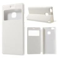Cover Flip a Portafoglio Orizzontale S-View in Pelle per Huawei Ascend P9 Lite / G9 Lite (Bianco)