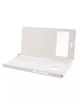 Cover Flip a Portafoglio Orizzontale S-View in Pelle per Huawei Ascend P9 Lite / G9 Lite (Bianco)