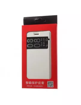Cover Flip a Portafoglio Orizzontale S-View in Pelle per Huawei Ascend P9 Lite / G9 Lite (Bianco)