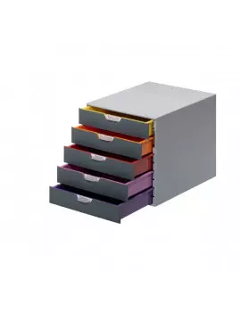 Cassettiera Scrivania Varicolor Durable 5 Cassetti 5 Grigio