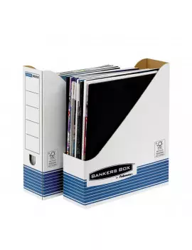 Portariviste Bankers Box System Fellowes - A4 - 31,1x7,8x25,8 cm - 0026301 (Bianco e Blu Conf. 10)