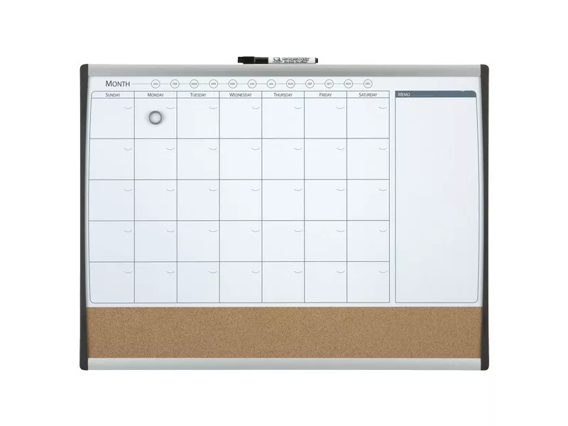 Planning Magnetico 3 in 1 con Cornice ad Arco Rexel - 43x58,5 cm - Bianco/Sughero