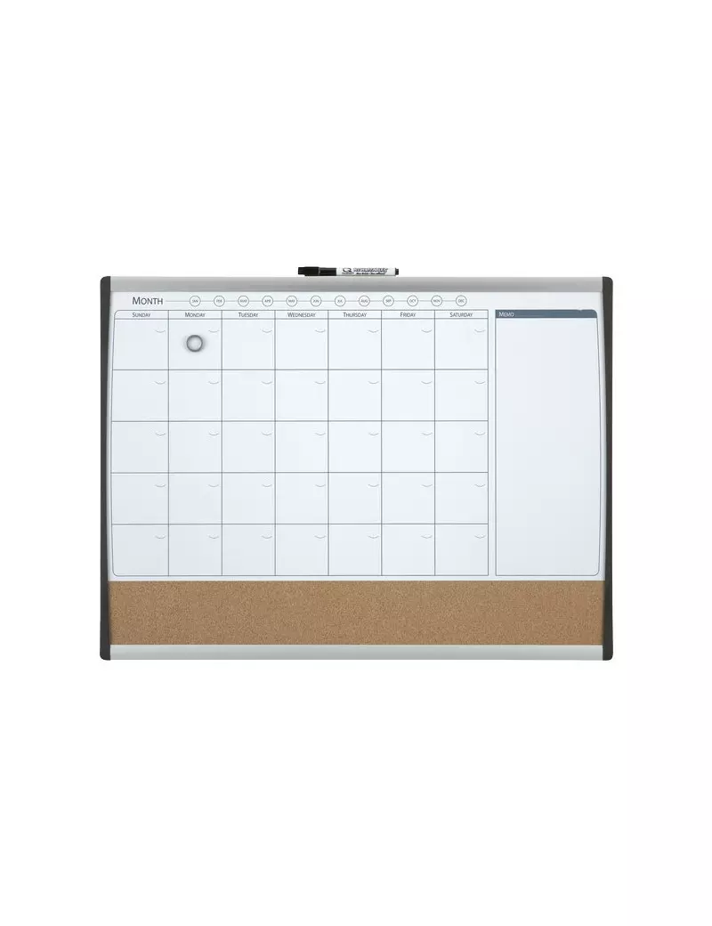 Planning Magnetico 3 in 1 con Cornice ad Arco Rexel - 43x58,5 cm - Bianco/Sughero Planning Magnetico 3 in 1 con Cornice ad Arco Rexel - 43x58,5 cm - Bianco/Sughero
