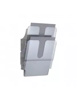 Portadepliant da Parete Flexiplus Durable - 2 Scomparti - A4 - 24,7x10x36 cm - Trasparente