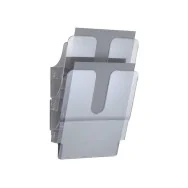 Portadepliant da Parete Flexiplus Durable - 2 Scomparti - A4 - 24,7x10x36 cm - Trasparente