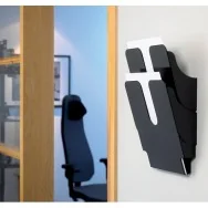 Portadepliant da Parete Flexiplus Durable - 2 Scomparti - A4 - 24,7x10x36 cm - Nero