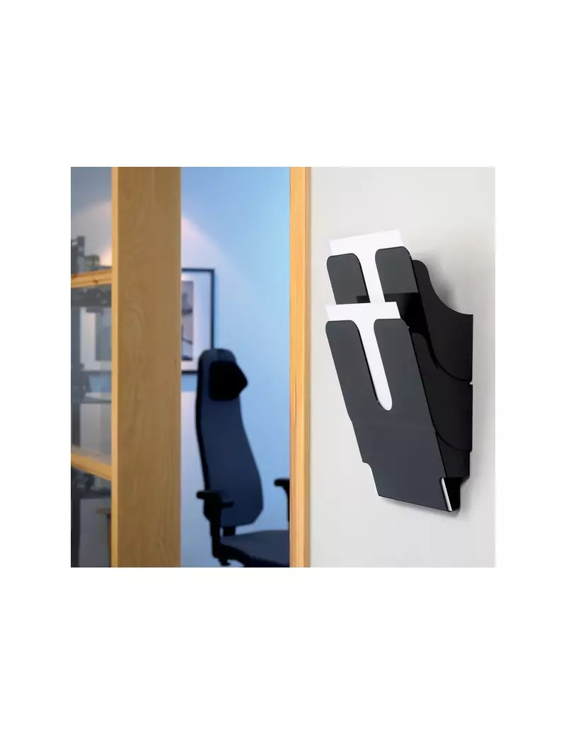 Portadepliant da Parete Flexiplus Durable - 2 Scomparti - A4 - 24,7x10x36 cm - Nero Portadepliant da Parete Flexiplus Durable - 2 Scomparti - A4 - 24,7x10x36 cm - Nero