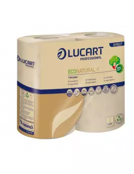 Carta Igienica Eco Natural 4 Lucart - Rotolo - 2 Veli - 400 Strappi - 811927 (Naturale Conf. 4)