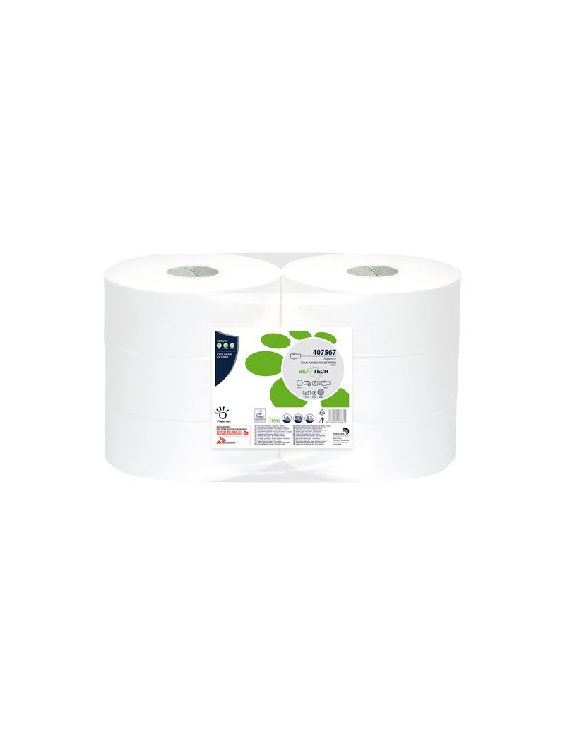 Carta Igienica Linea Biotech Antiodore Papernet - Jumbo Maxi - 7,6 cm (Conf. 6)