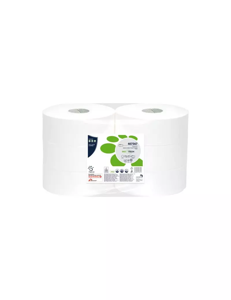 Carta Igienica Linea Biotech Antiodore Papernet - Jumbo Maxi - 7,6 cm (Conf. 6) Carta Igienica Linea Biotech Antiodore Papernet - Jumbo Maxi - 7,6 cm (Conf. 6)