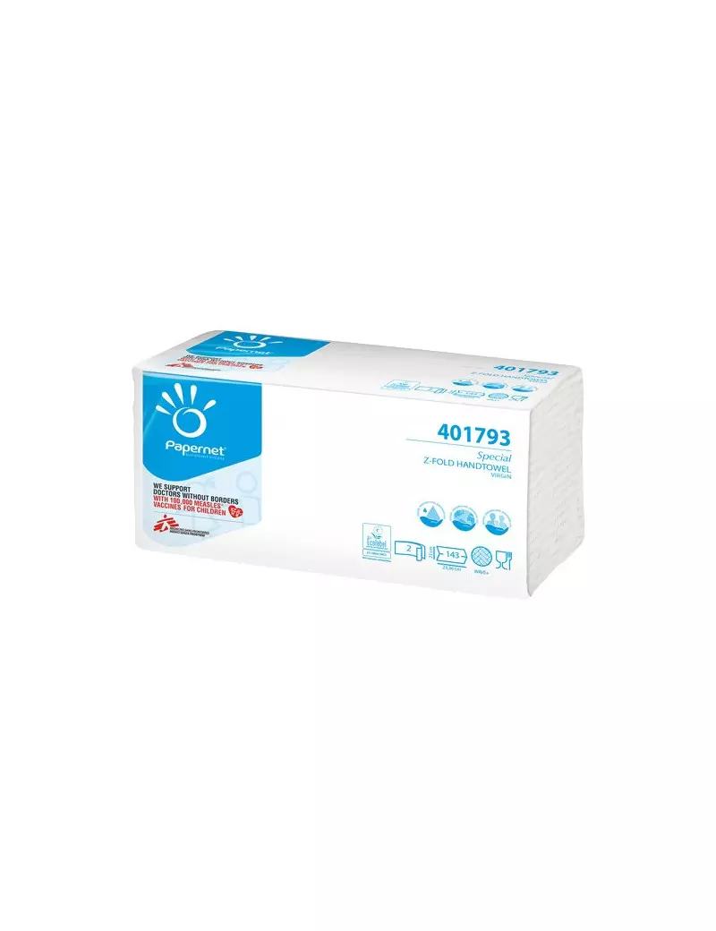 Asciugamani Special Piegati a Z Papernet - 143 - 23x23,5 cm (Conf. 20) Asciugamani Special Piegati a Z Papernet - 143 - 23x23,5 cm (Conf. 20)