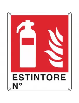 Cartello Segnaletico Divieto - Antincendio - Estintore n° - 250x310 mm