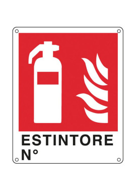 Cartello Segnaletico Divieto - Antincendio - Estintore n° - 250x310 mm