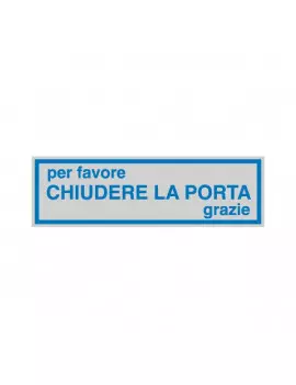 Cartello Adesivo Chiudere la Porta - LxH 165x50 mm (Conf. 10)