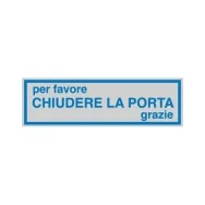 Cartello Adesivo Chiudere la Porta - LxH 165x50 mm (Conf. 10)