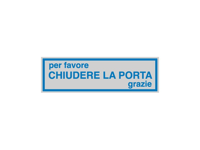 Cartello Adesivo Chiudere la Porta - LxH 165x50 mm (Conf. 10)