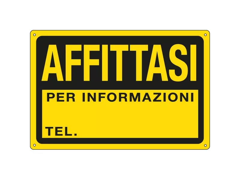 Cartello di Comunicazione Affittasi in PPL - LxH 300x200 mm