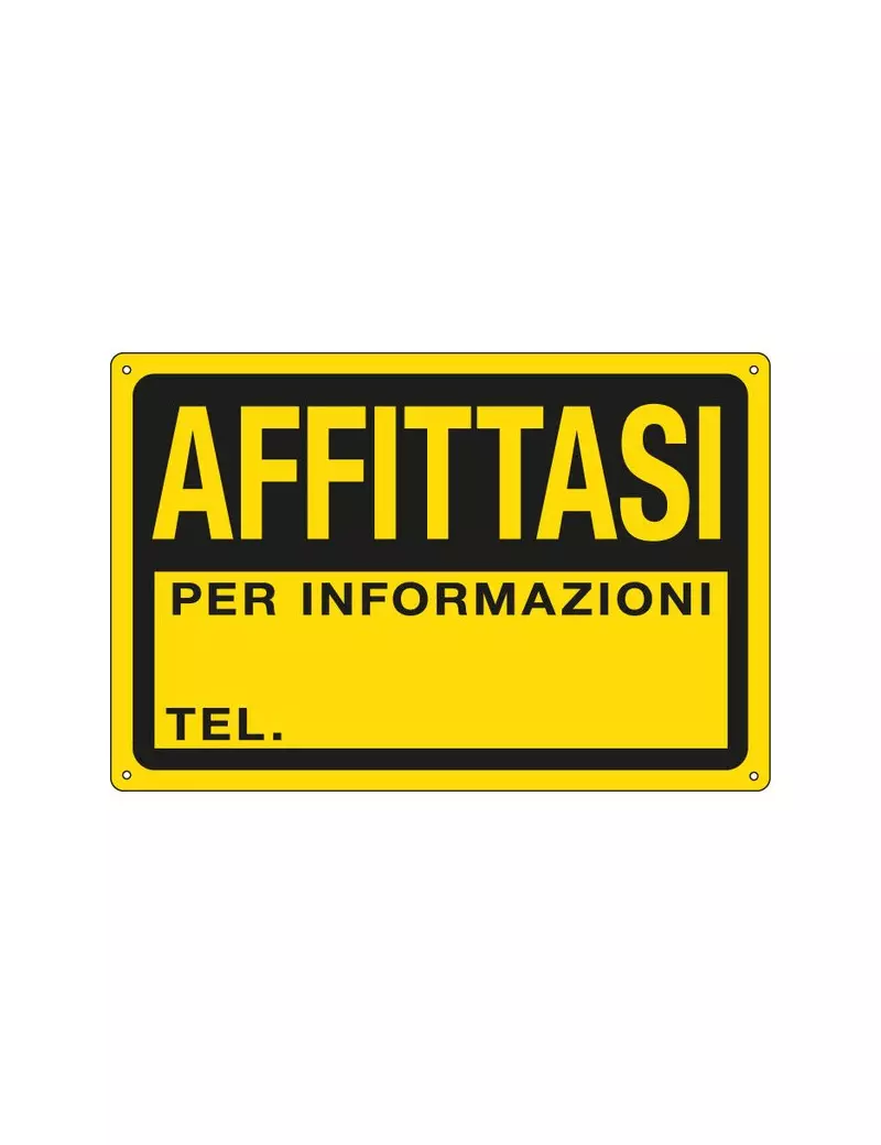 Cartello di Comunicazione Affittasi in PPL - LxH 300x200 mm