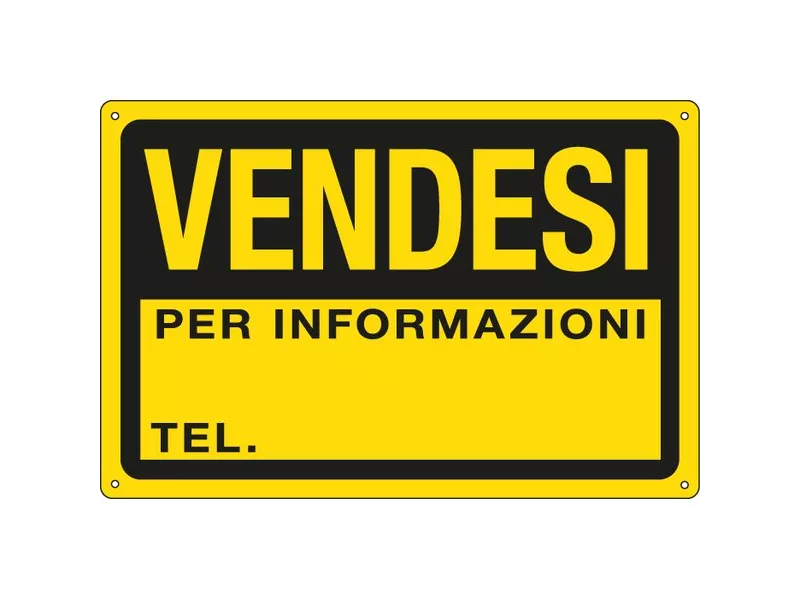 Cartello di Comunicazione Vendesi in PPL - LxH 300x200 mm