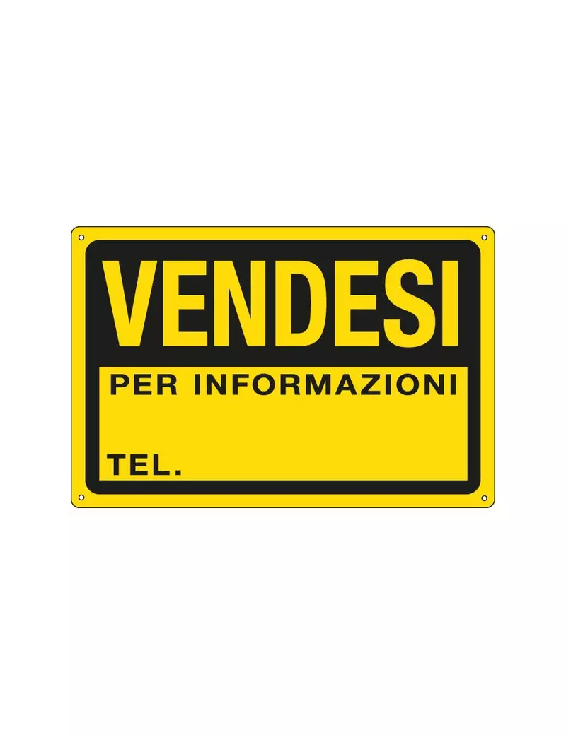 Cartello di Comunicazione Vendesi in PPL - LxH 300x200 mm