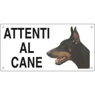 Cartello per la Comunicazione - Attenti al Cane - 250x125 mm