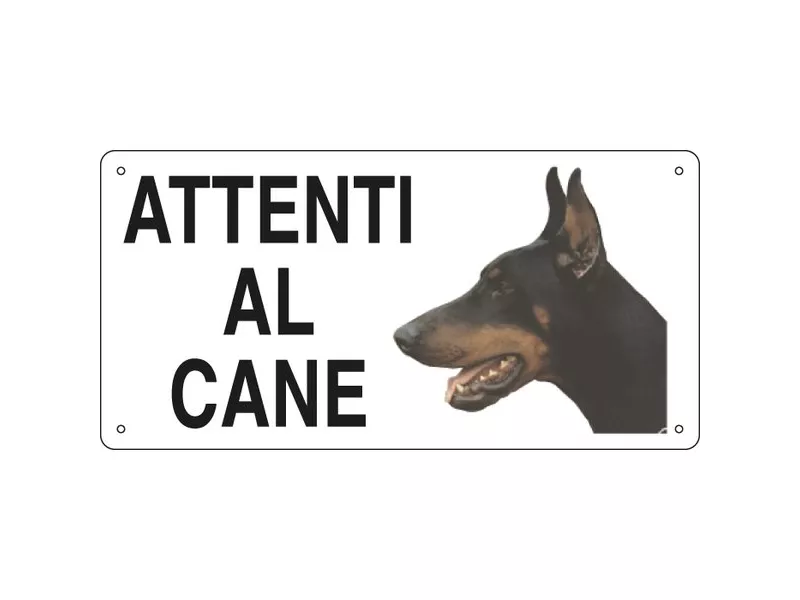 Cartello per la Comunicazione - Attenti al Cane - 250x125 mm Cartello per la Comunicazione - Attenti al Cane - 250x125 mm