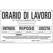 Cartello per la Comunicazione - Orario Lavoro - 300x200 mm