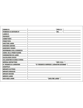 Cartello per la Comunicazione - Specifiche Lavori - 670x1000 mm